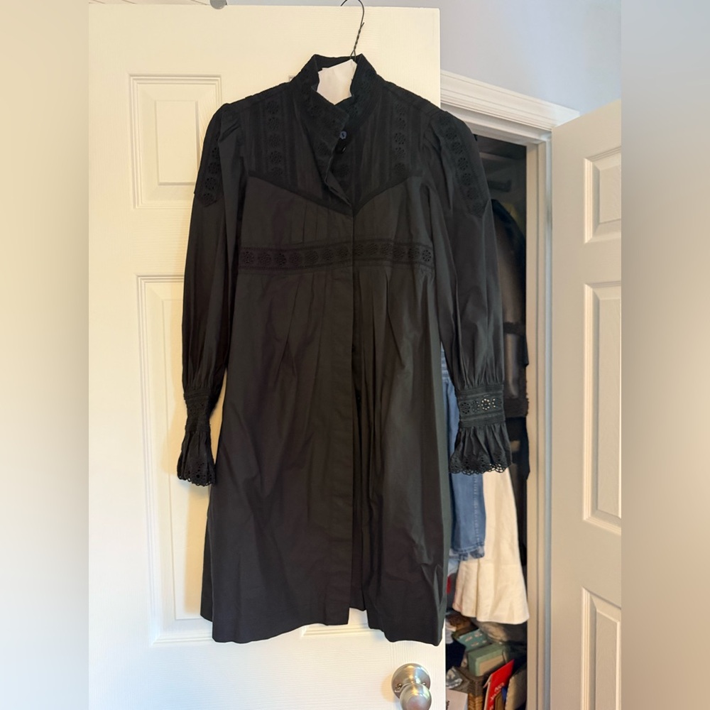 Rebecca Taylor Black Cotton Eyelet Mini